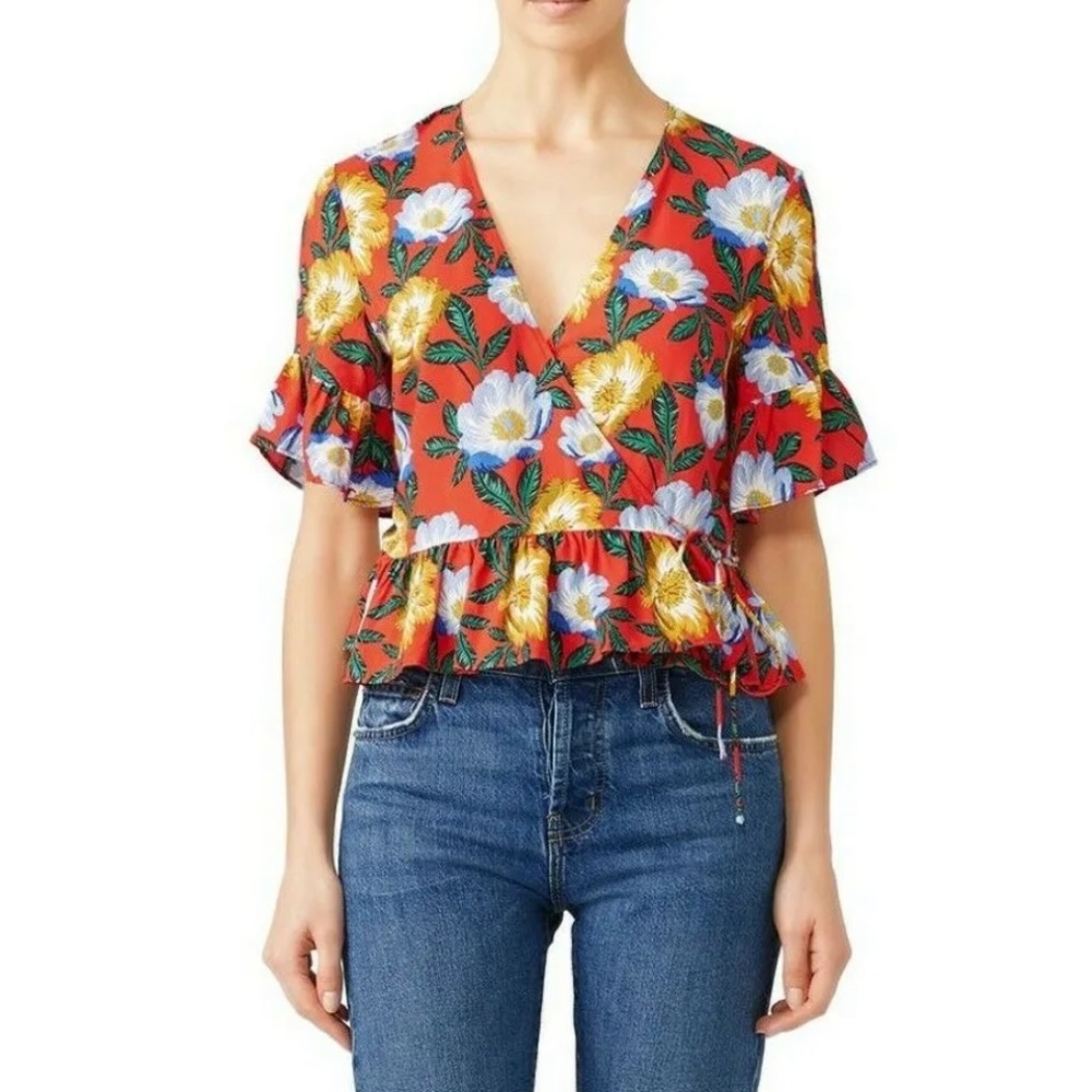 The Fifth Label Floral Wrap Blouse Large